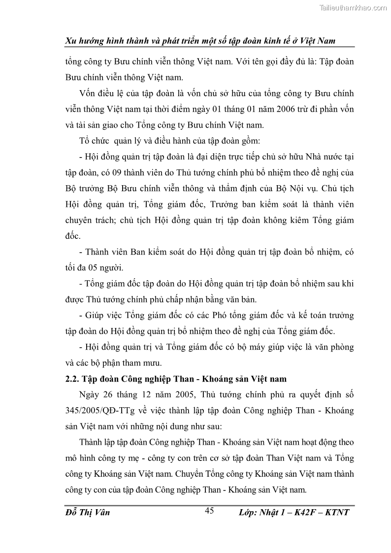 Khóa luận tốt nghiệp Xu hướng hình thành và phát triển một số tập đoàn kinh tế ở Việt Nam - 7 Trang 49