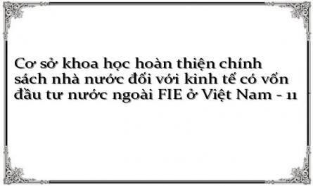 Cơ sở khoa học hoàn thiện chính sách nhà nước đối với kinh tế có vốn đầu tư nước ngoài FIE ở Việt Nam - 11