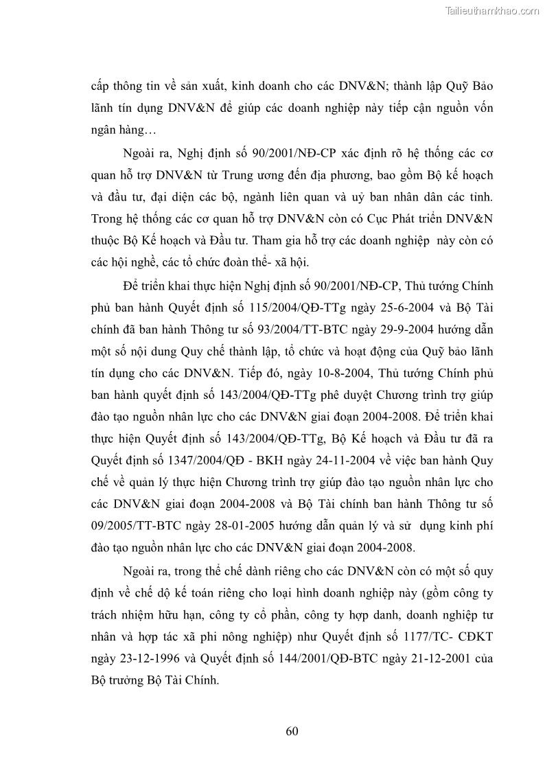 Khóa luận tốt nghiệp Phát triển doanh nghiệp vừa và nhỏ để đáp ứng nhu cầu phát triển kinh tế - 9 Trang 65