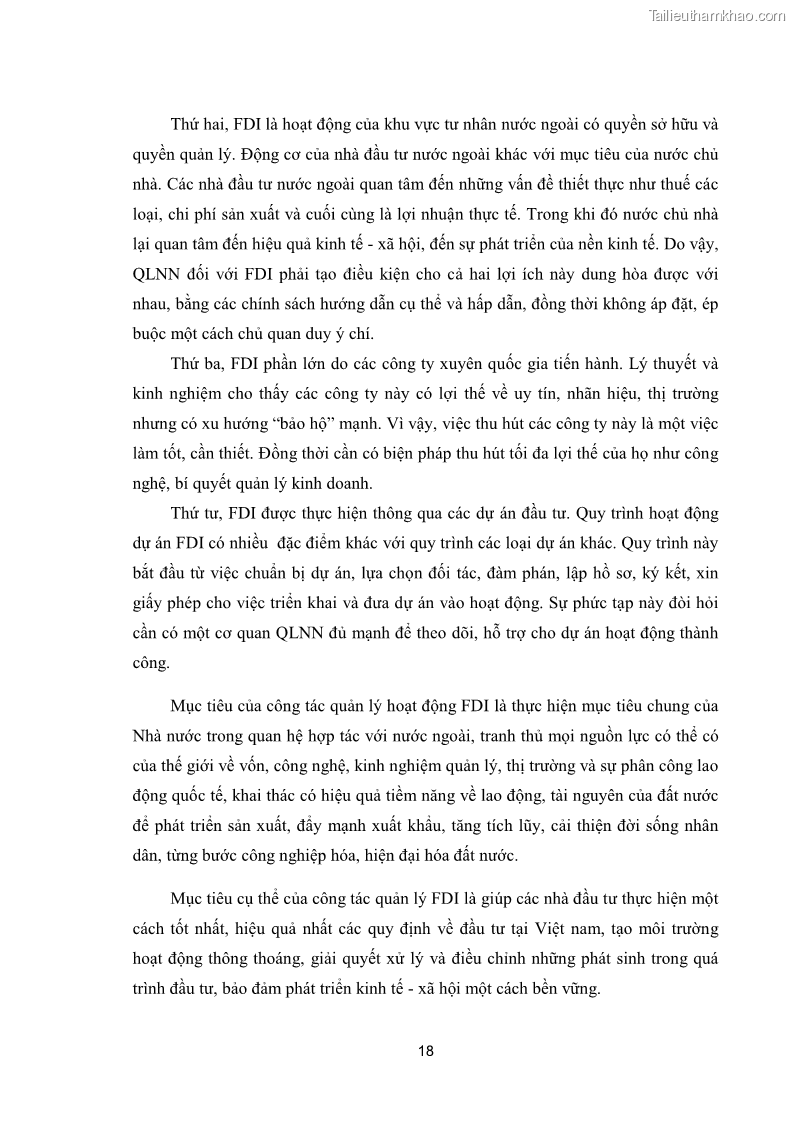 Khóa luận tốt nghiệp Quản lý nhà nước đối với hoạt động FDI tại Việt Nam- Thực trạng và giải pháp - 4 Trang 25