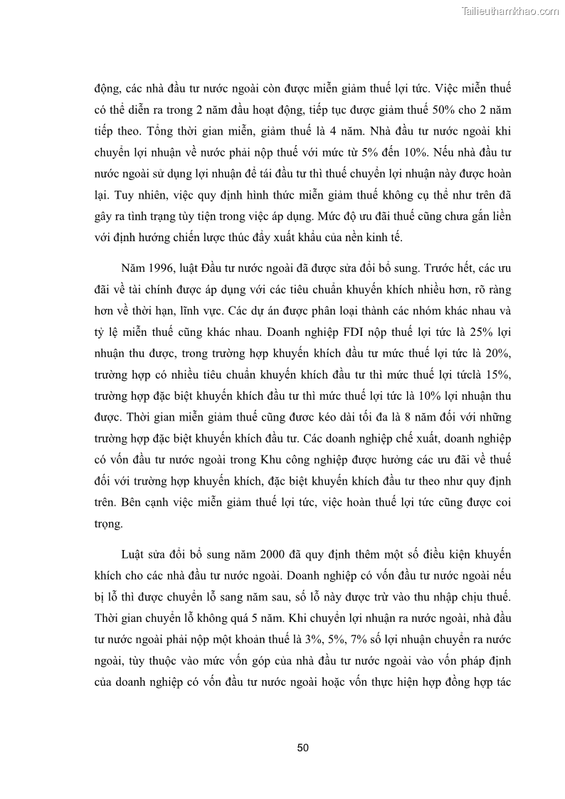 Khóa luận tốt nghiệp Quản lý nhà nước đối với hoạt động FDI tại Việt Nam- Thực trạng và giải pháp - 8 Trang 57