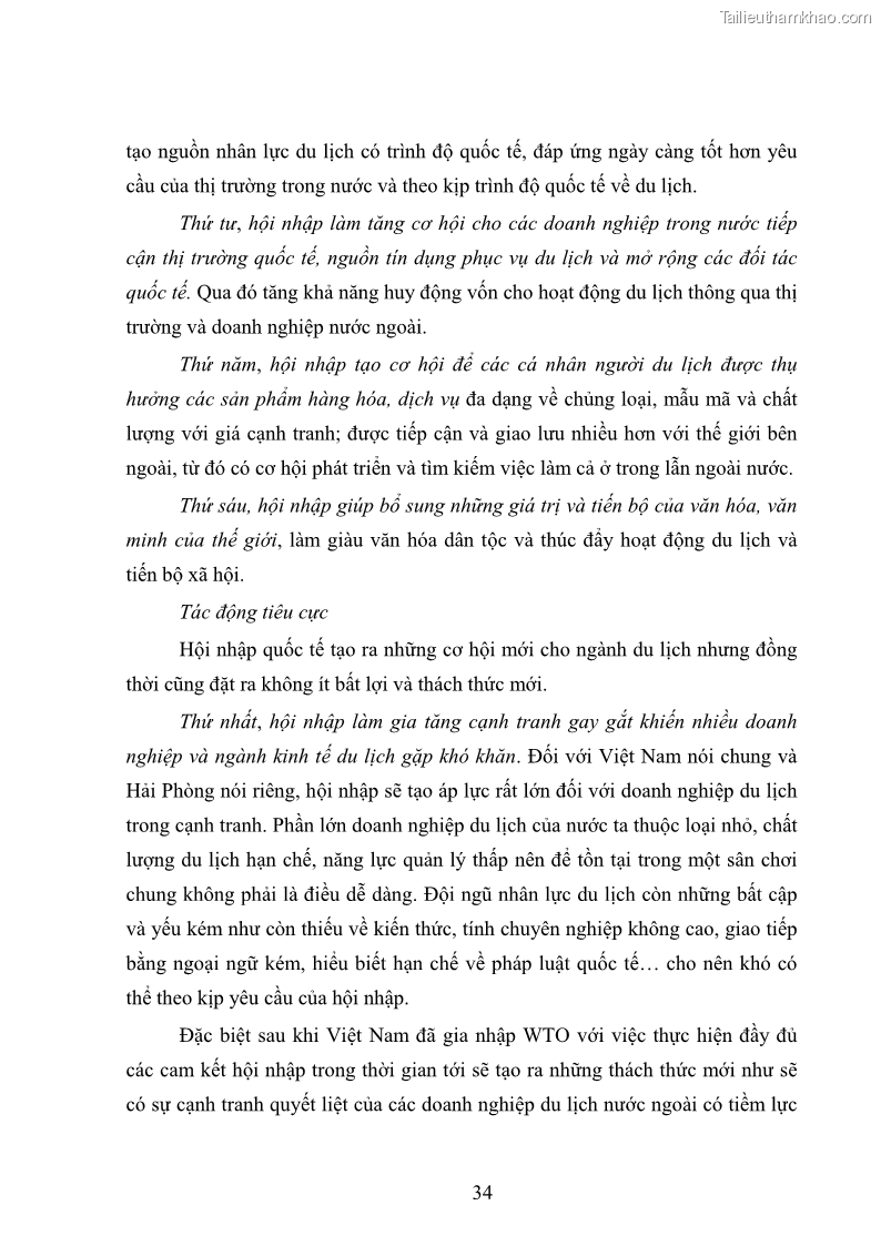 Luận văn Thạc sĩ Kinh tế chính trị Phát triển du lịch ở Hải Phòng trong bối cảnh hội nhập quốc tế - 6 Trang 41