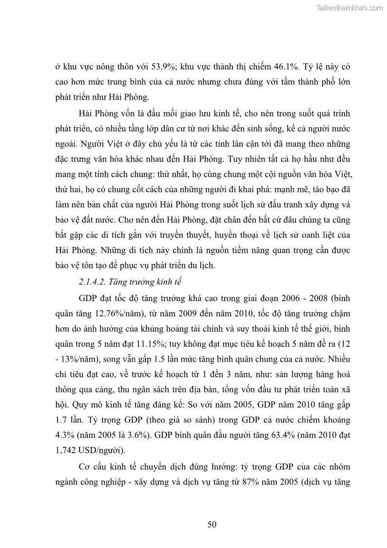 Luận văn Thạc sĩ Kinh tế chính trị Phát triển du lịch ở Hải Phòng trong bối cảnh hội nhập quốc tế - 8 Trang 57