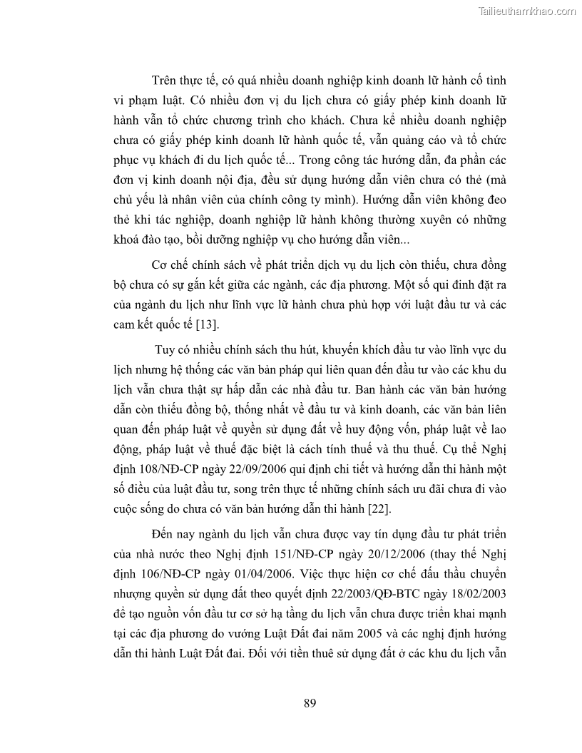 Luận văn Thạc sĩ Luật học Quy chế pháp lý của thương nhân trong kinh doanh du lịch tại Việt Nam - 12 Trang 89