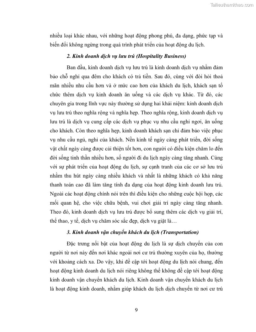 Luận văn Thạc sĩ Luật học Quy chế pháp lý của thương nhân trong kinh doanh du lịch tại Việt Nam - 2 Trang 9