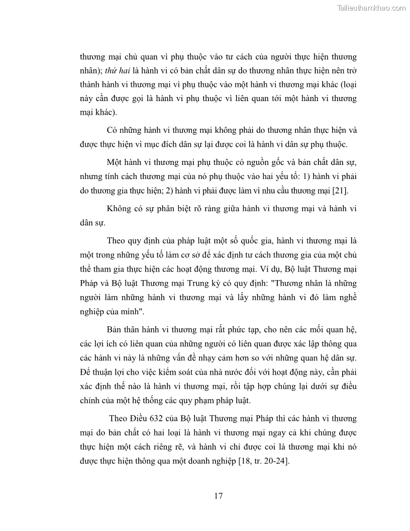 Luận văn Thạc sĩ Luật học Quy chế pháp lý của thương nhân trong kinh doanh du lịch tại Việt Nam - 3 Trang 17