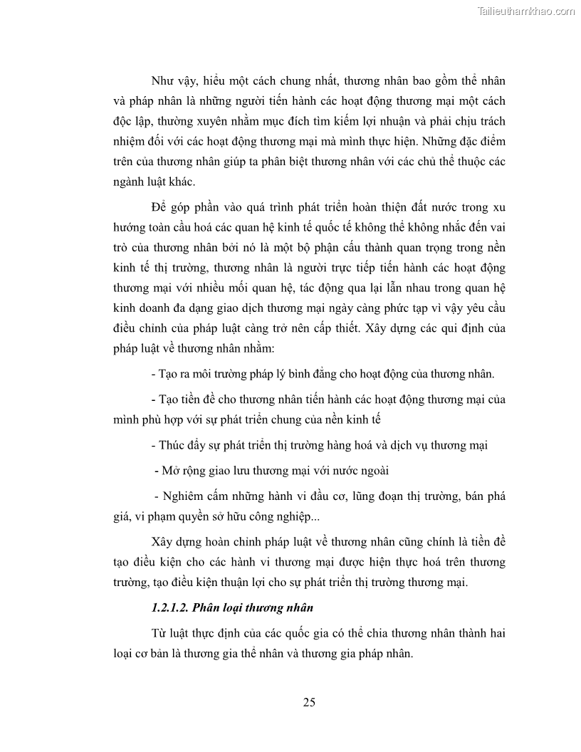 Luận văn Thạc sĩ Luật học Quy chế pháp lý của thương nhân trong kinh doanh du lịch tại Việt Nam - 4 Trang 25