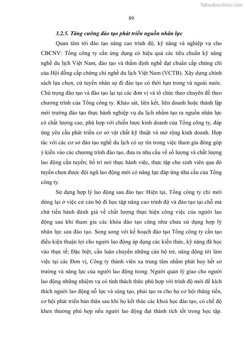 Luận văn Thạc sĩ Quản trị nhân lực Tạo động lực lao động tại Tổng công ty Du lịch Hà Nội - 13 Trang 97