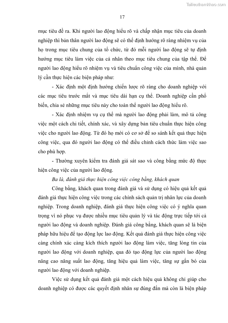 Luận văn Thạc sĩ Quản trị nhân lực Tạo động lực lao động tại Tổng công ty Du lịch Hà Nội - 4 Trang 25