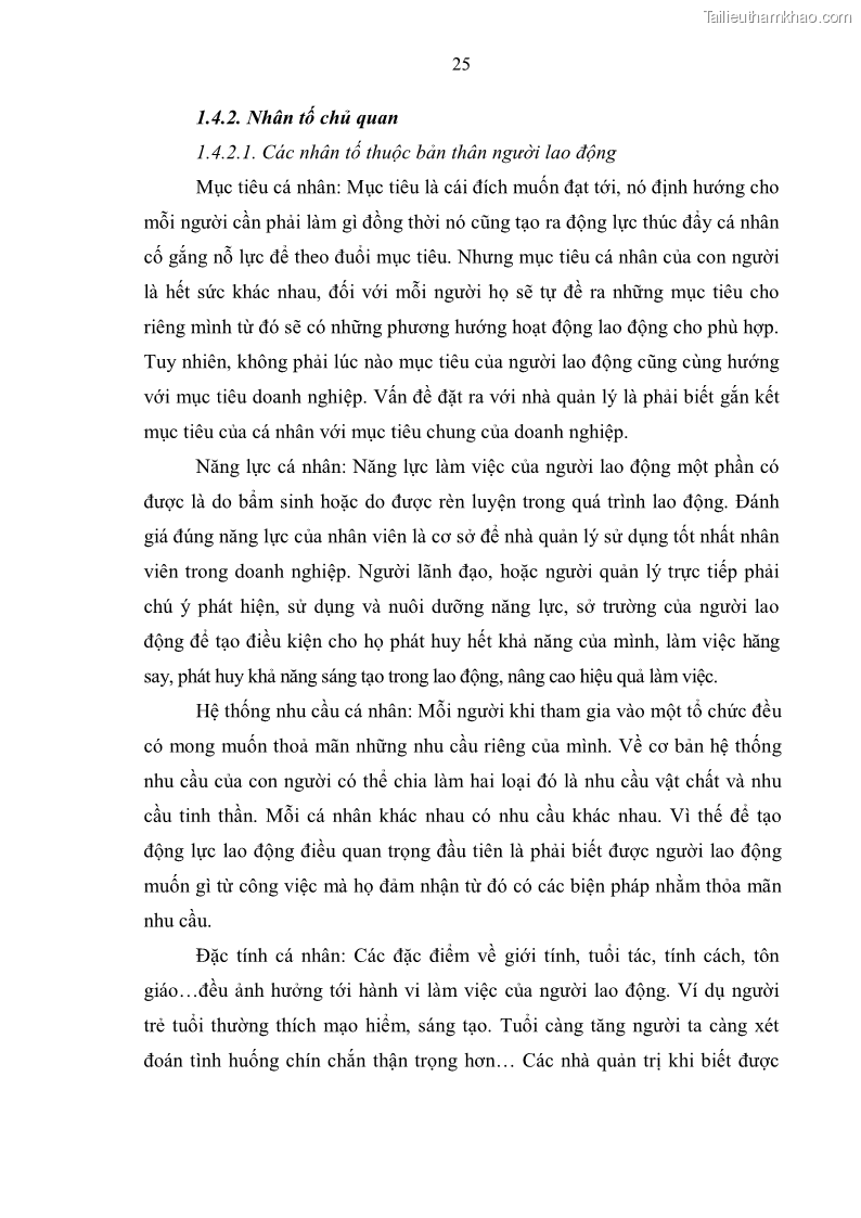 Luận văn Thạc sĩ Quản trị nhân lực Tạo động lực lao động tại Tổng công ty Du lịch Hà Nội - 5 Trang 33