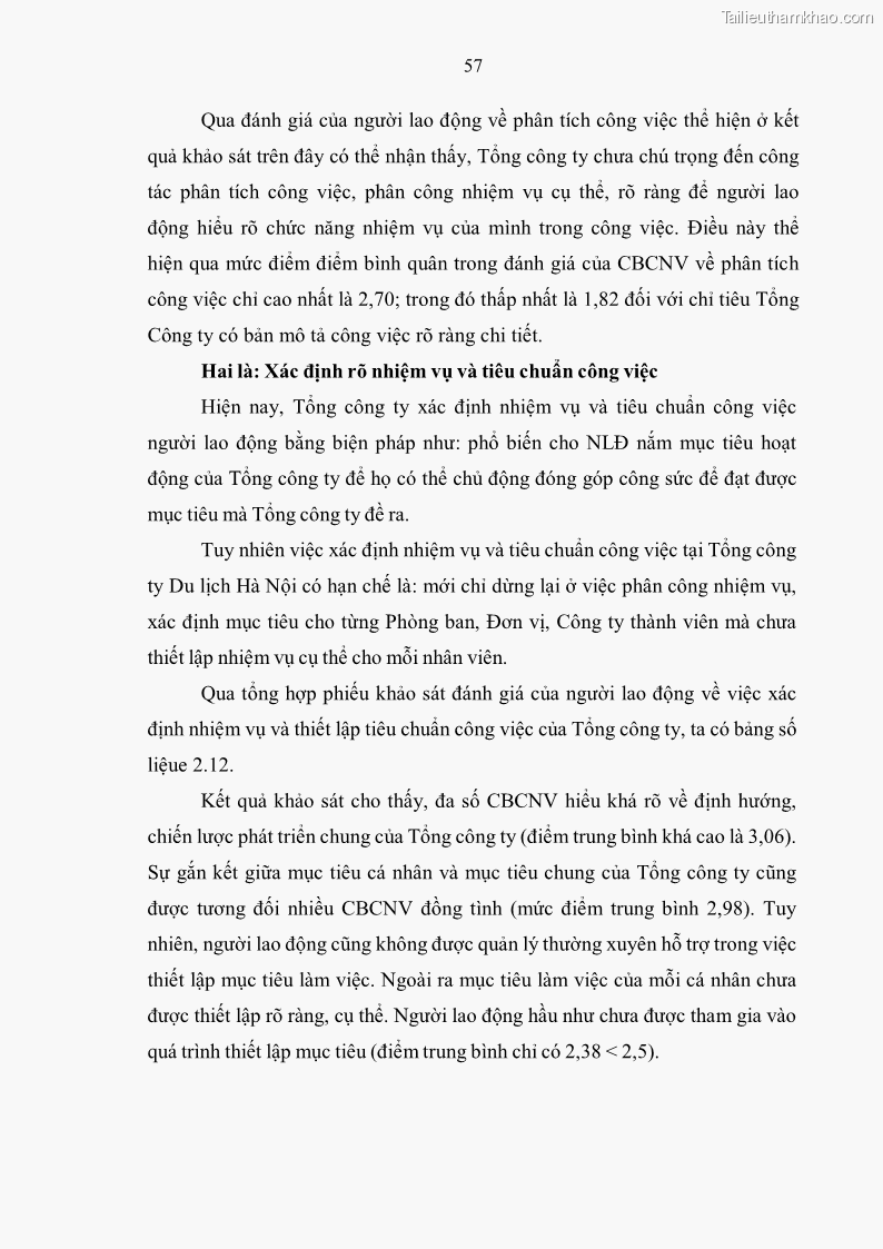 Luận văn Thạc sĩ Quản trị nhân lực Tạo động lực lao động tại Tổng công ty Du lịch Hà Nội - 9 Trang 65