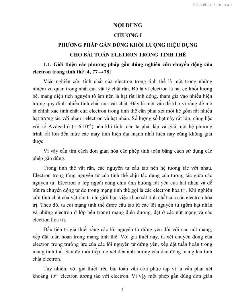 Khóa luận tốt nghiệp Sử dụng phương pháp gần đúng khối lượng hiệu dụng nghiên cứu các trạng thái của electron trong chấm lượng tử - 2 Trang 9