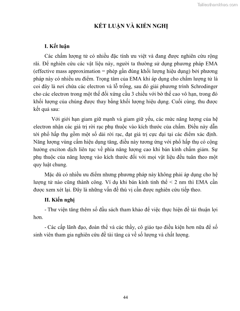 Khóa luận tốt nghiệp Sử dụng phương pháp gần đúng khối lượng hiệu dụng nghiên cứu các trạng thái của electron trong chấm lượng tử - 7 Trang 49