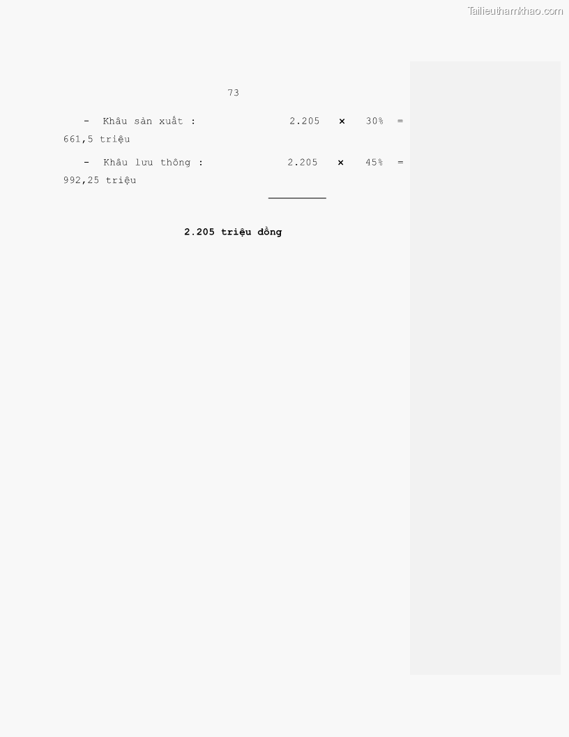 Luận văn Vốn lưu động và hiệu quả sử dụng vốn lưu động tại Công ty Cổ phần Thiết bị thương mại - 10 Trang 73