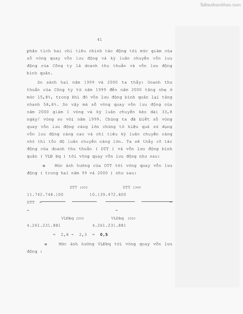 Luận văn Vốn lưu động và hiệu quả sử dụng vốn lưu động tại Công ty Cổ phần Thiết bị thương mại - 6 Trang 41