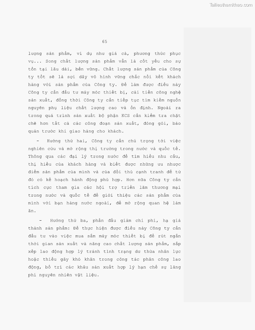 Luận văn Vốn lưu động và hiệu quả sử dụng vốn lưu động tại Công ty Cổ phần Thiết bị thương mại - 9 Trang 65