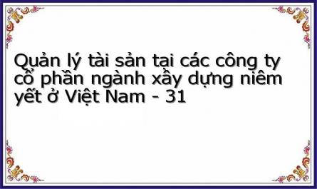 Quản lý tài sản tại các công ty cổ phần ngành xây dựng niêm yết ở Việt Nam - 31