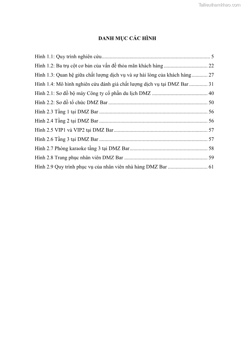 Khóa luận tốt nghiệp Quản trị kinh doanh Nâng cao chất lượng dịch vụ tại DMZ Bar – Công ty cổ phần du lịch DMZ - 2 Trang 9
