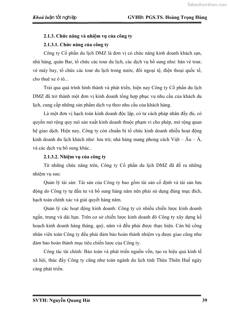 Khóa luận tốt nghiệp Quản trị kinh doanh Nâng cao chất lượng dịch vụ tại DMZ Bar – Công ty cổ phần du lịch DMZ - 7 Trang 49