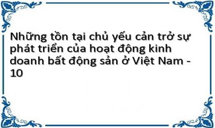 Những tồn tại chủ yếu cản trở sự phát triển của hoạt động kinh doanh bất động sản ở Việt Nam - 10