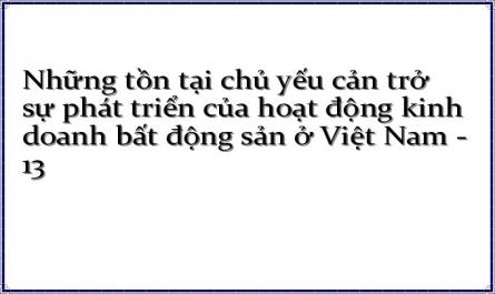 Những tồn tại chủ yếu cản trở sự phát triển của hoạt động kinh doanh bất động sản ở Việt Nam - 13