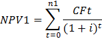 Trong đó NPV1 Tổng lãi qui về thời điểm hiện tại của dòng tiền mua thiết 1