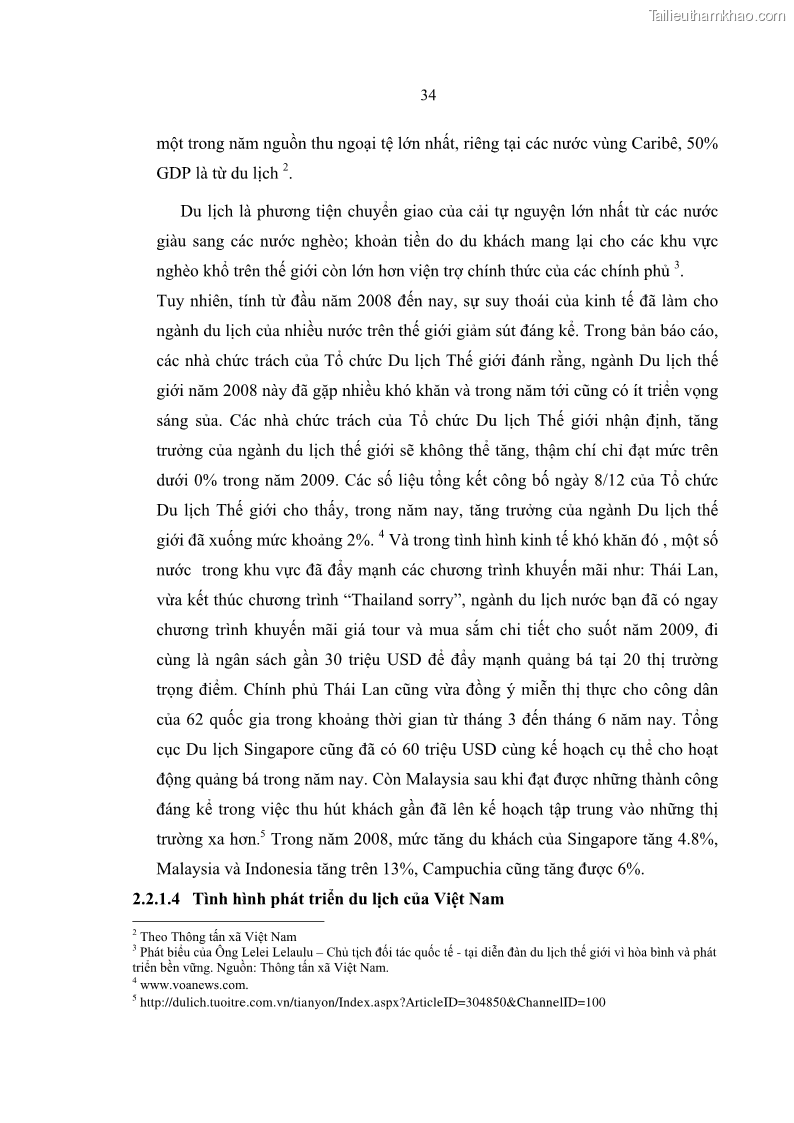 Luận văn Thạc sĩ Kinh tế Giải pháp du lịch tỉnh Thừa Thiên Huế đến 2015 - 6 Trang 41