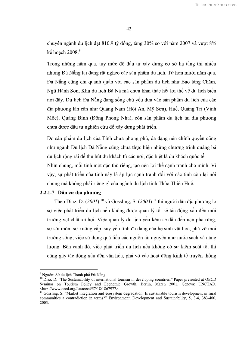 Luận văn Thạc sĩ Kinh tế Giải pháp du lịch tỉnh Thừa Thiên Huế đến 2015 - 7 Trang 49