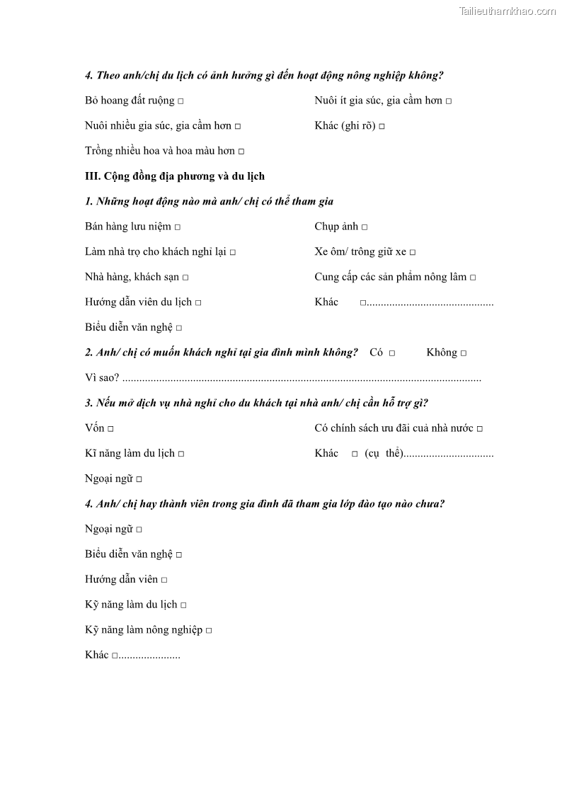 Luận văn Thạc sĩ Quản trị dịch vụ du lịch và lữ hành Giải pháp phát triển du lịch cộng đồng tại huyện Lạc Dương, tỉnh Lâm Đồng - 14 Trang 105