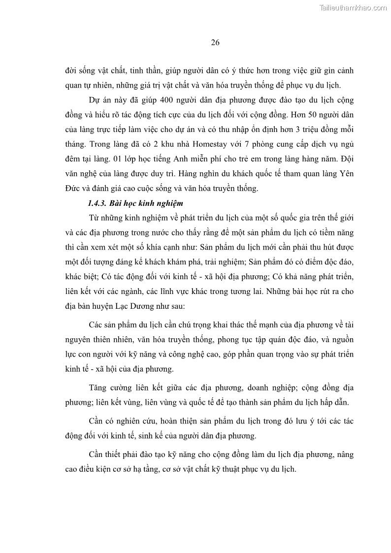 Luận văn Thạc sĩ Quản trị dịch vụ du lịch và lữ hành Giải pháp phát triển du lịch cộng đồng tại huyện Lạc Dương, tỉnh Lâm Đồng - 6 Trang 41