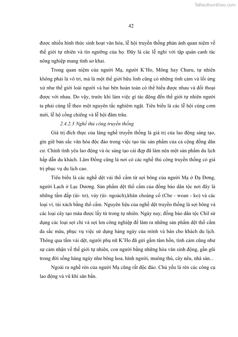 Luận văn Thạc sĩ Quản trị dịch vụ du lịch và lữ hành Giải pháp phát triển du lịch cộng đồng tại huyện Lạc Dương, tỉnh Lâm Đồng - 8 Trang 57