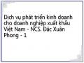 Dịch vụ phát triển kinh doanh cho doanh nghiệp xuất khẩu Việt Nam - NCS. Đặc Xuân Phong