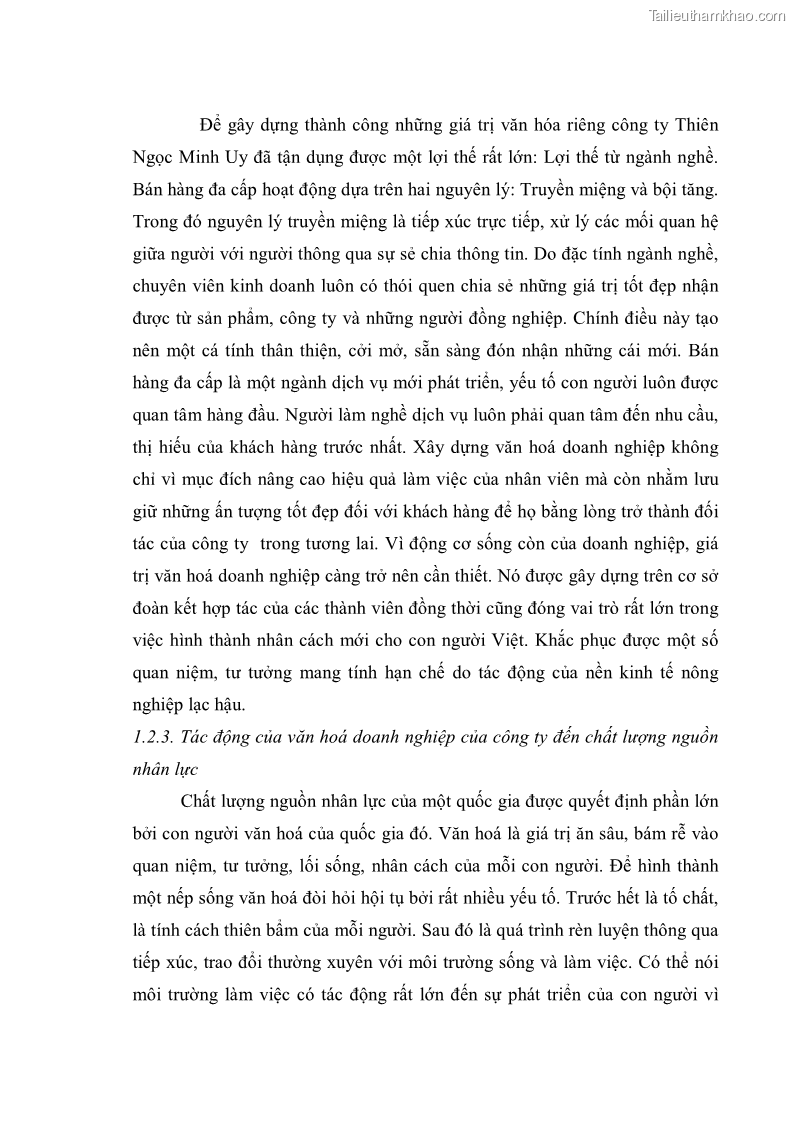 Khóa luận tốt nghiệp Tác động của hoạt động bán hàng đa cấp đối với chất lượng nguồn nhân lực Việt Nam - 10 Trang 73