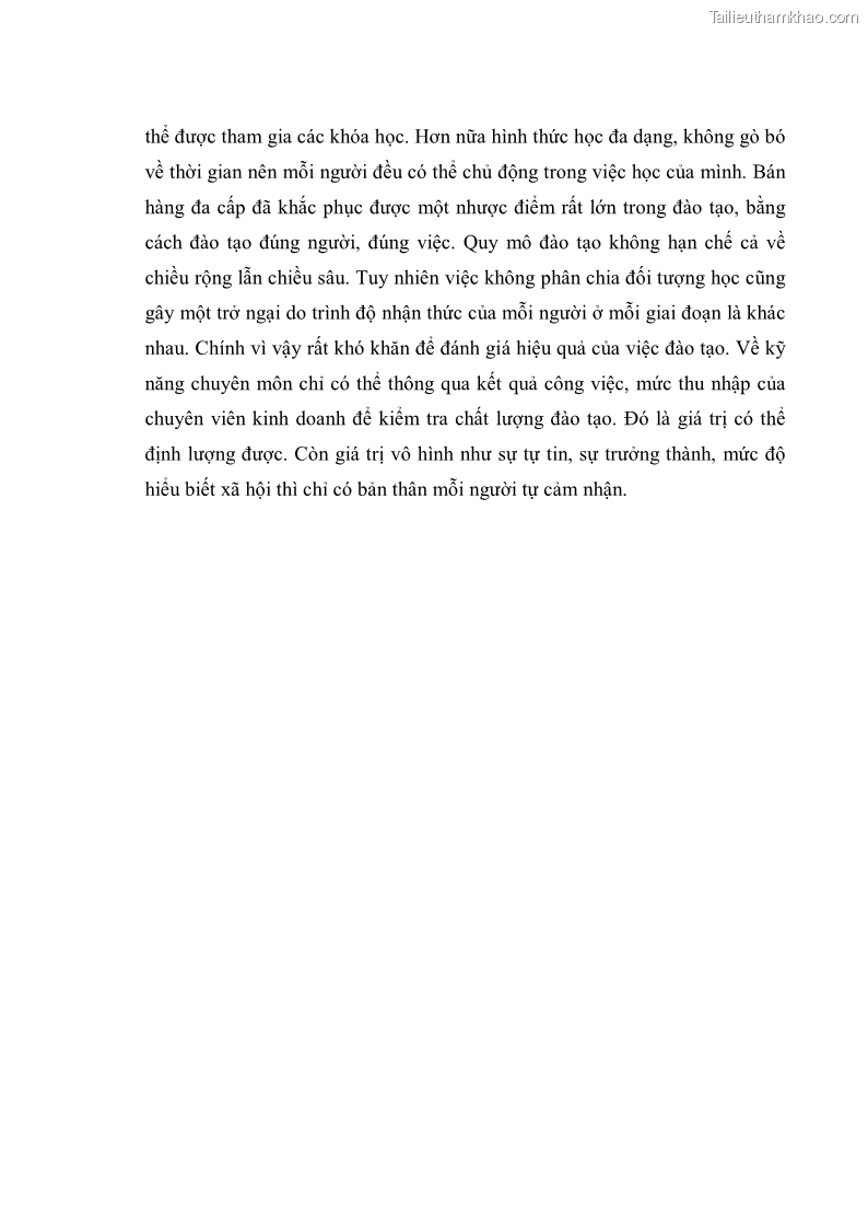 Khóa luận tốt nghiệp Tác động của hoạt động bán hàng đa cấp đối với chất lượng nguồn nhân lực Việt Nam - 11 Trang 81