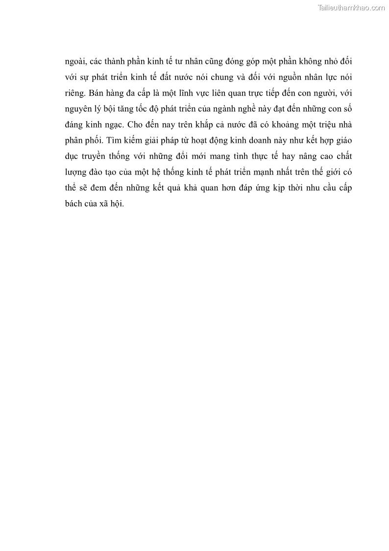 Khóa luận tốt nghiệp Tác động của hoạt động bán hàng đa cấp đối với chất lượng nguồn nhân lực Việt Nam - 13 Trang 97