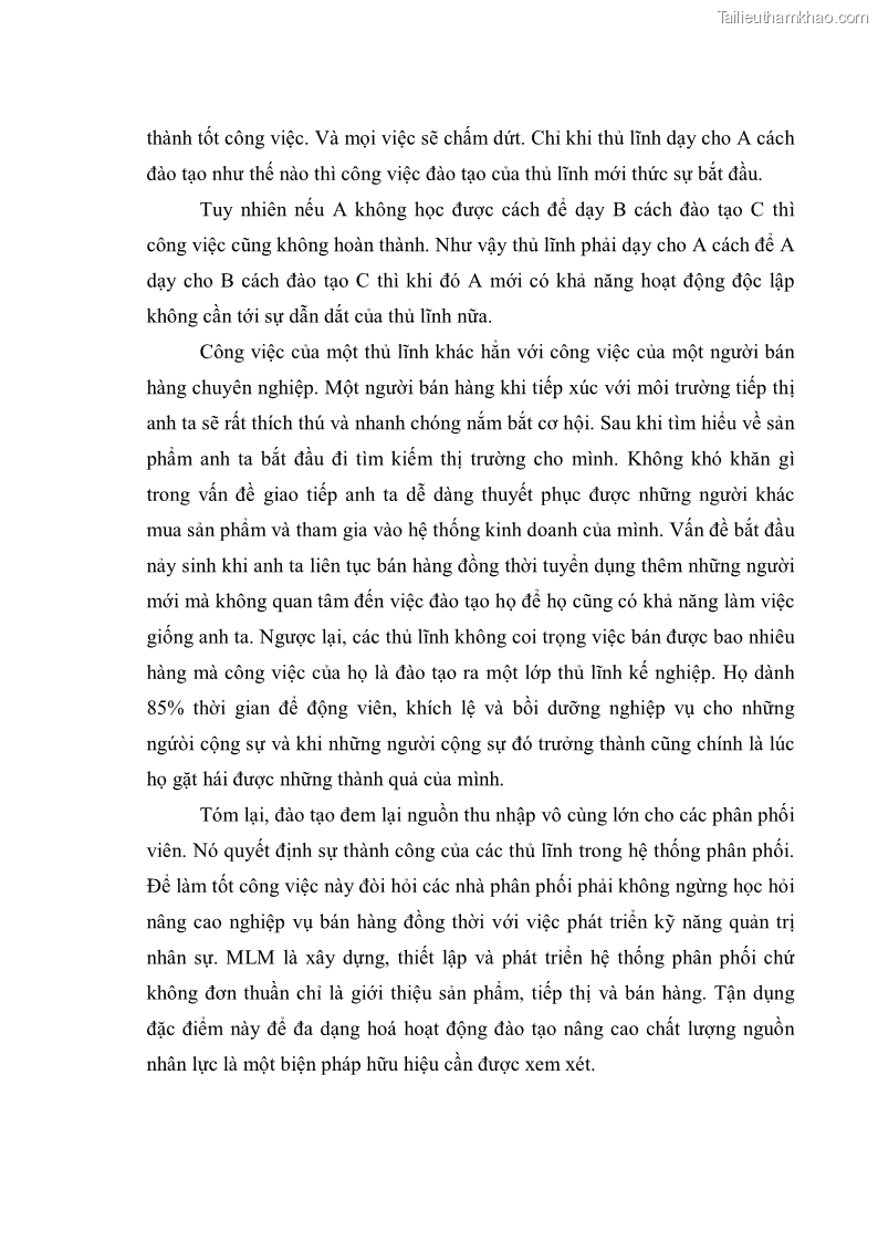 Khóa luận tốt nghiệp Tác động của hoạt động bán hàng đa cấp đối với chất lượng nguồn nhân lực Việt Nam - 6 Trang 41