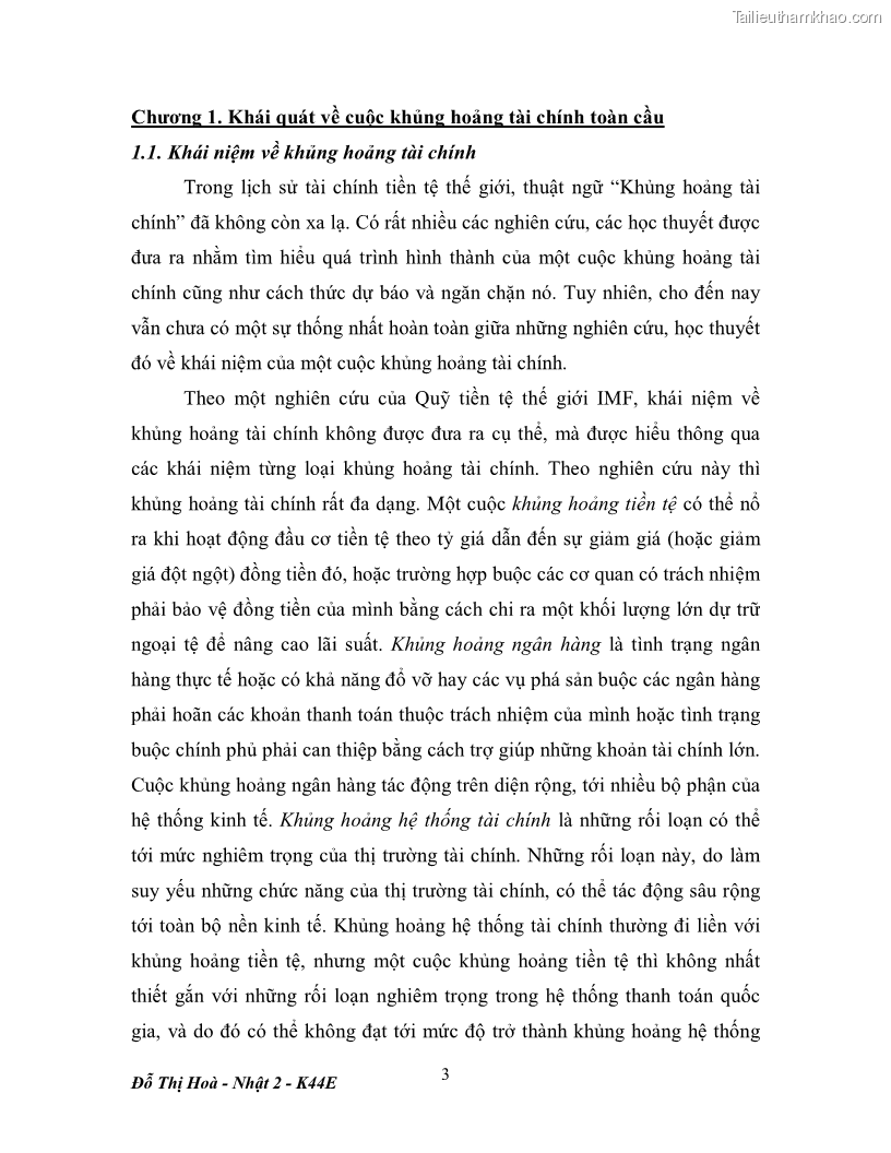 Khóa luận tốt nghiệp Tác động của khủng hoảng tài chính toàn cầu tới hoạt động ngoại thương Việt Nam và Mỹ - 2 Trang 9