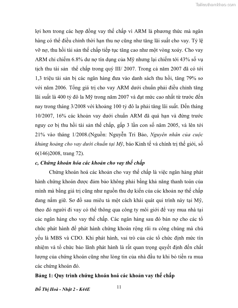 Khóa luận tốt nghiệp Tác động của khủng hoảng tài chính toàn cầu tới hoạt động ngoại thương Việt Nam và Mỹ - 3 Trang 17