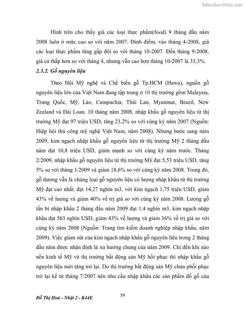 Khóa luận tốt nghiệp Tác động của khủng hoảng tài chính toàn cầu tới hoạt động ngoại thương Việt Nam và Mỹ - 9 Trang 65