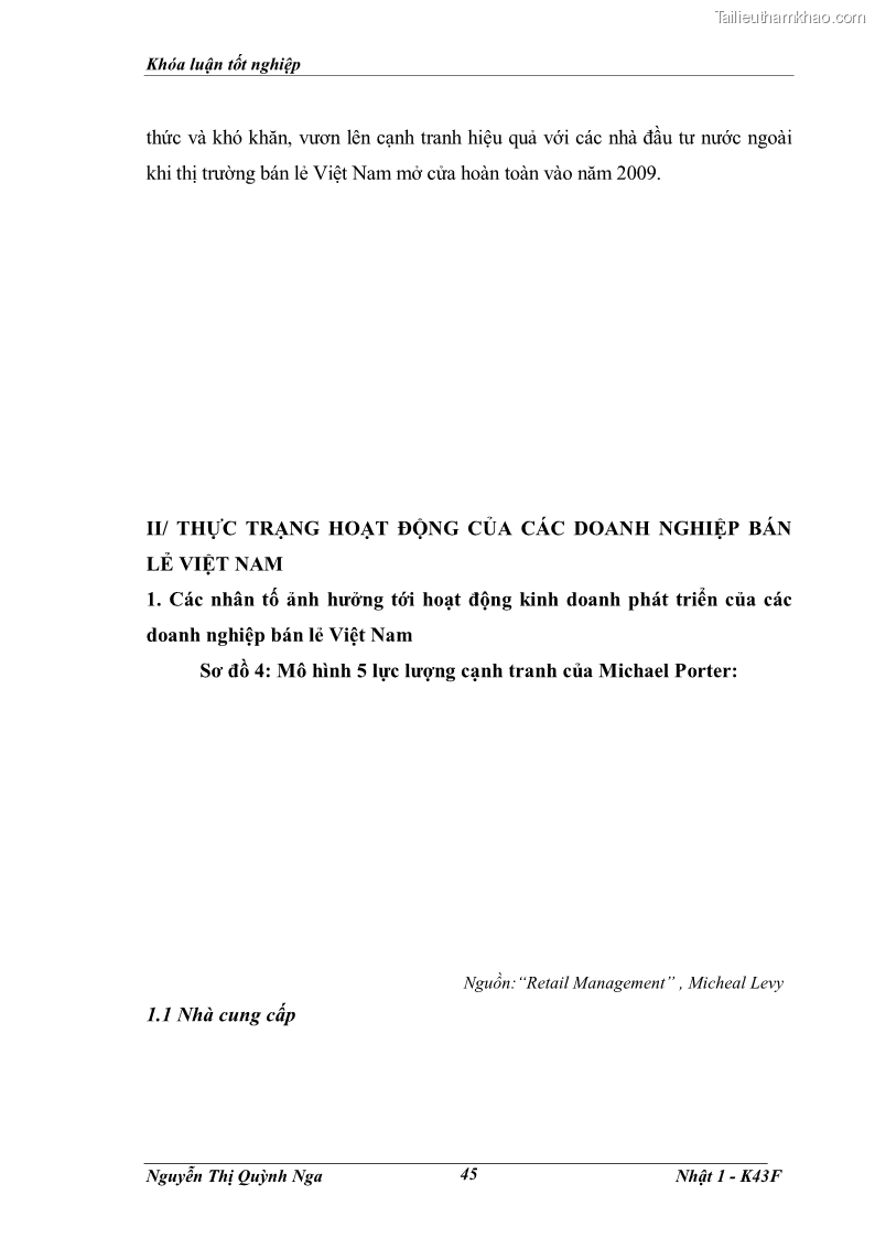 Khóa luận tốt nghiệp Tác động của việc mở cửa thị trường bán lẻ đối với các doanh nghiệp bán lẻ trong nước - 7 Trang 49