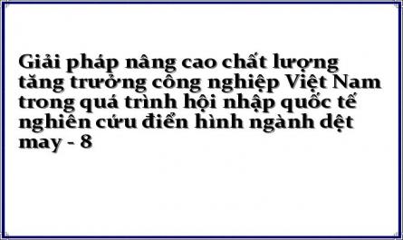 Giải pháp nâng cao chất lượng tăng trưởng công nghiệp Việt Nam trong quá trình hội nhập quốc tế nghiên cứu điển hình ngành dệt may - 8