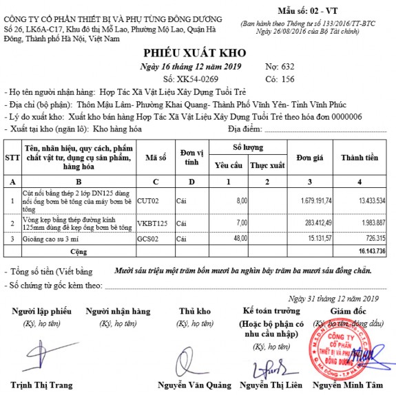 Nguồn Công ty cổ phần thiết bị và phụ tùng Đông Dương 1 Lập Phiếu 4