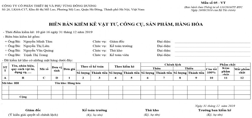 Phụ lục 2 24 Báo cáo tình hình tài chính 5