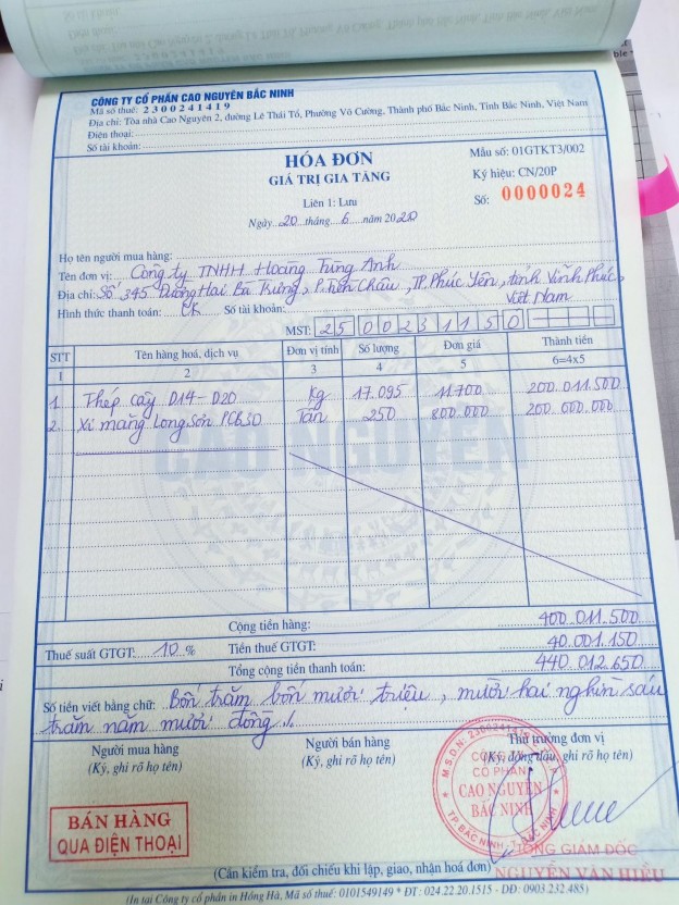 Phụ lục số 22 Giấy báo Có ngày 25 06 2020 NGÂN HÀNG NNo và PTNT VN Chi nhánh 1