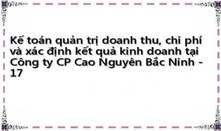 Kế toán quản trị doanh thu, chi phí và xác định kết quả kinh doanh tại Công ty CP Cao Nguyên Bắc Ninh - 17