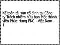 Kế toán tài sản cố định tại Công ty Trách nhiệm hữu hạn Một thành viên Phúc Hưng FNC - Việt Nam
