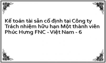 Kế toán tài sản cố định tại Công ty Trách nhiệm hữu hạn Một thành viên Phúc Hưng FNC - Việt Nam - 6