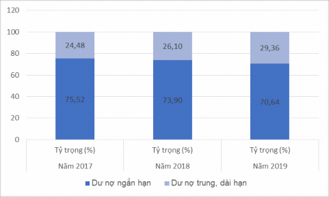 Hình 2 4 Biểu đồ cơ cấu dư nợ DNNVV theo kỳ hạn Maritimebank Bắc Ninh giai 8