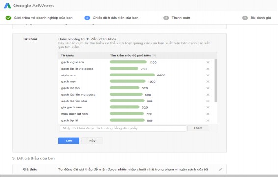 Qua hình trên ta có thể thấy được mức độ tìm kiếm của các từ khóa liên 1