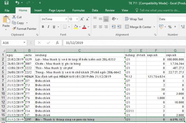 Phụ lục 24 Sổ chi tiết tài khoản 511 Phụ lục 25 Hợp đồng vệ sinh 6